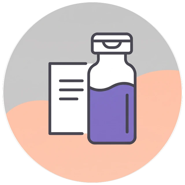 Mark: a prescription sheet behind a single filled vial